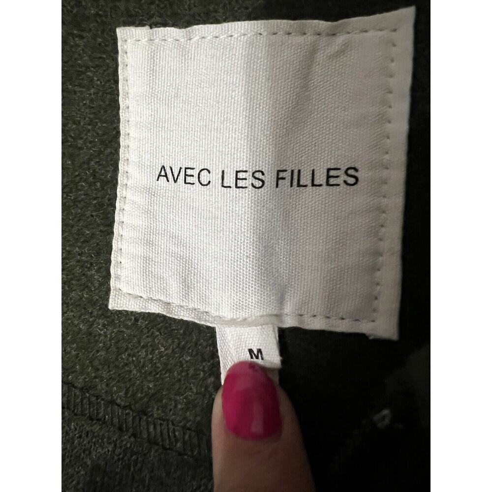 Avec Les Filles Olive Green Army Zip Up Utility Jacket "wool like" Size M - Picture 10 of 12